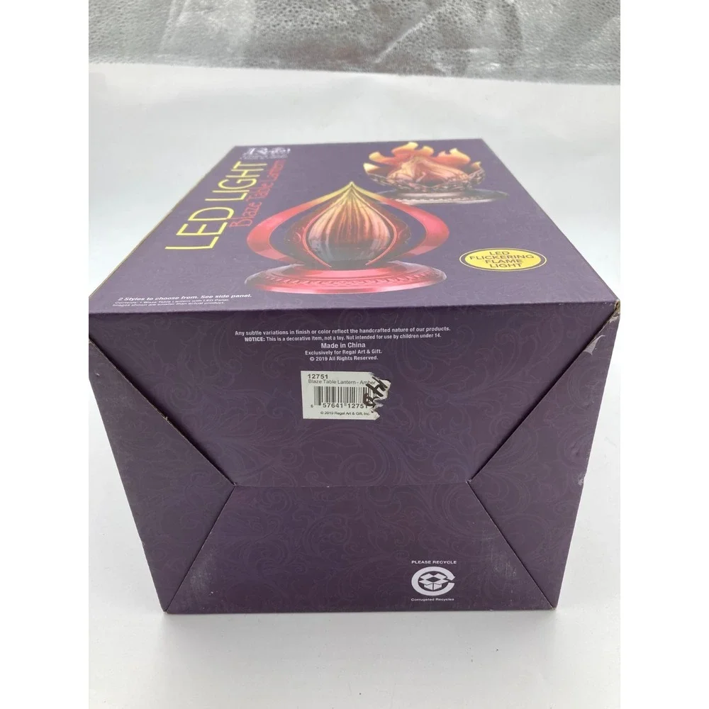 LED Blaze Table Lantern‎ Amber Light Flickering Flame Light Battery Powered